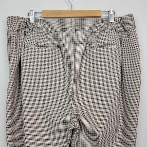 Talbots High Waist Hampshire Ankle Pant Size 18W Tan Houndstooth Check Straight - Picture 6 of 12